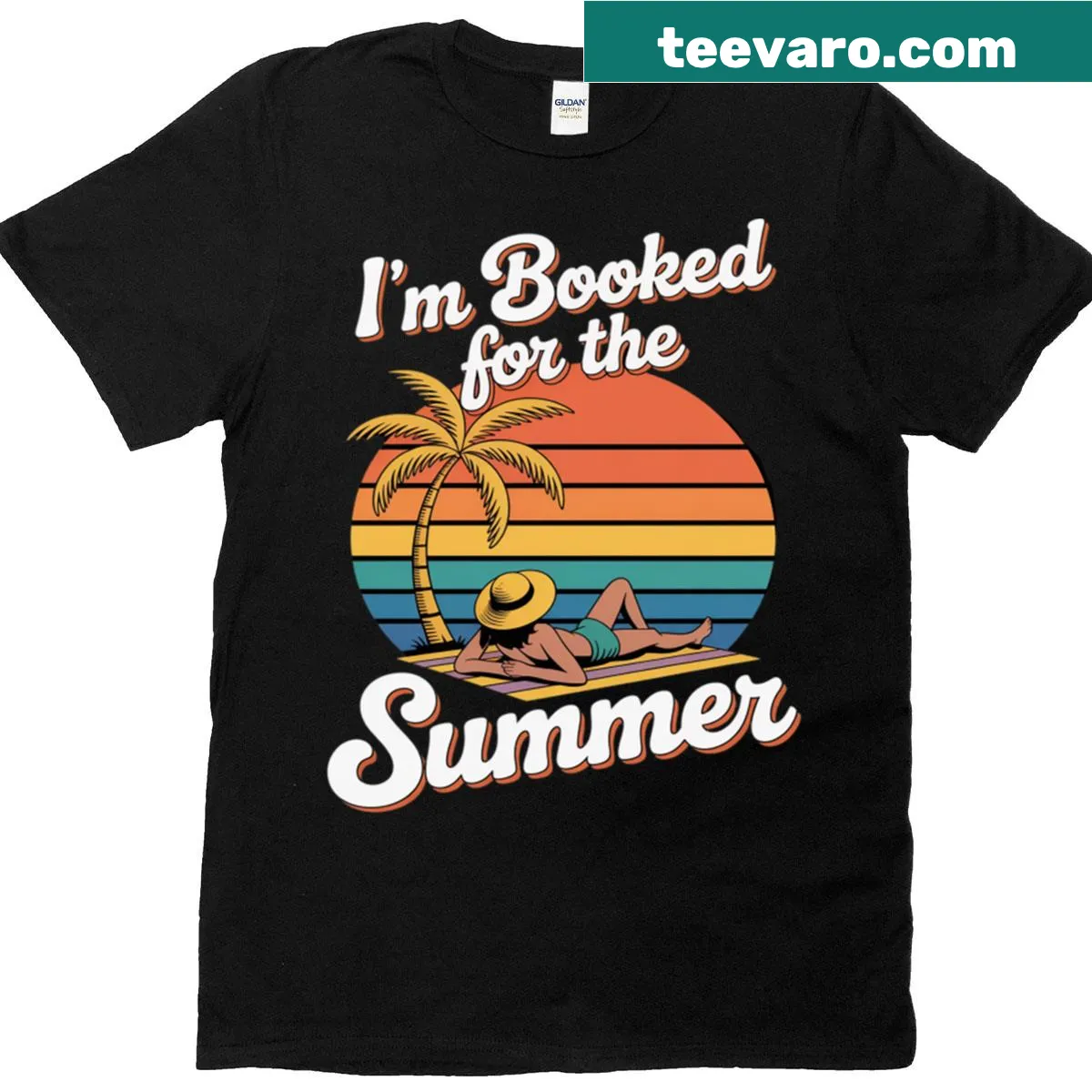 Summer vacation t-shirt with playful text for beach lovers — on a men's t-shirt