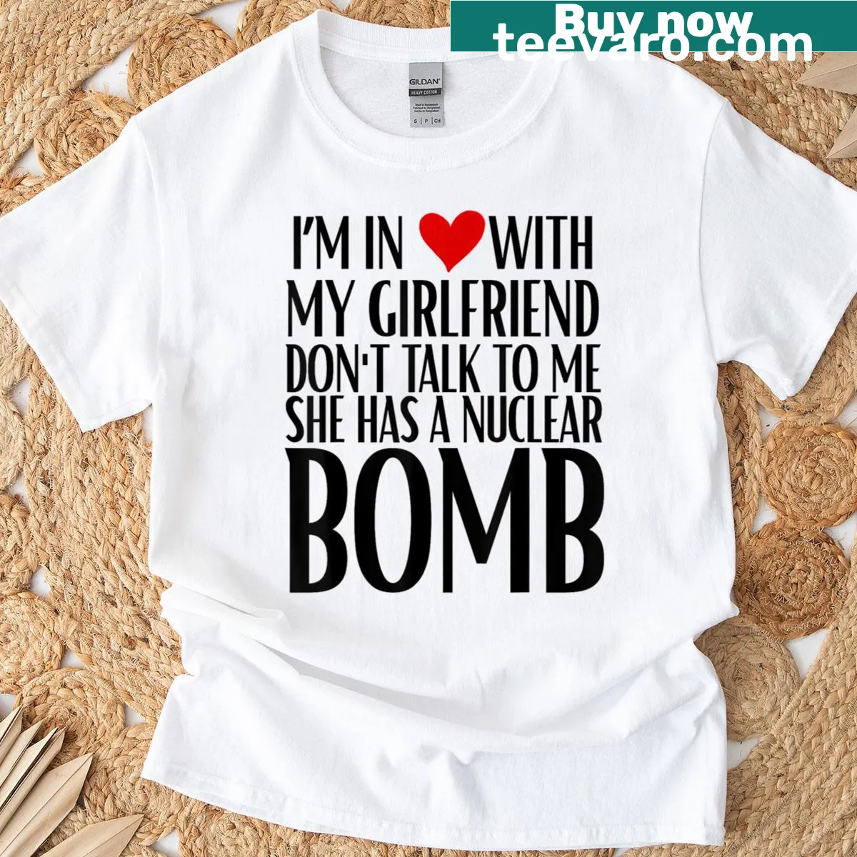 Couple tee with humorous text about love and privacy — on a men's t-shirt