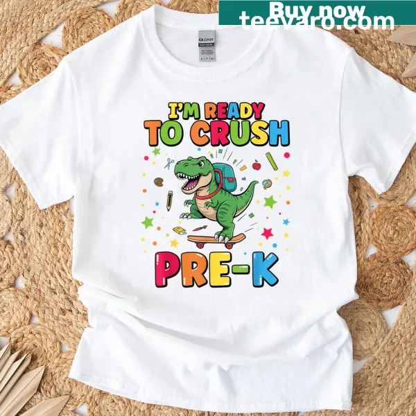 Funny dinosaur graphic with text for preschool kids.