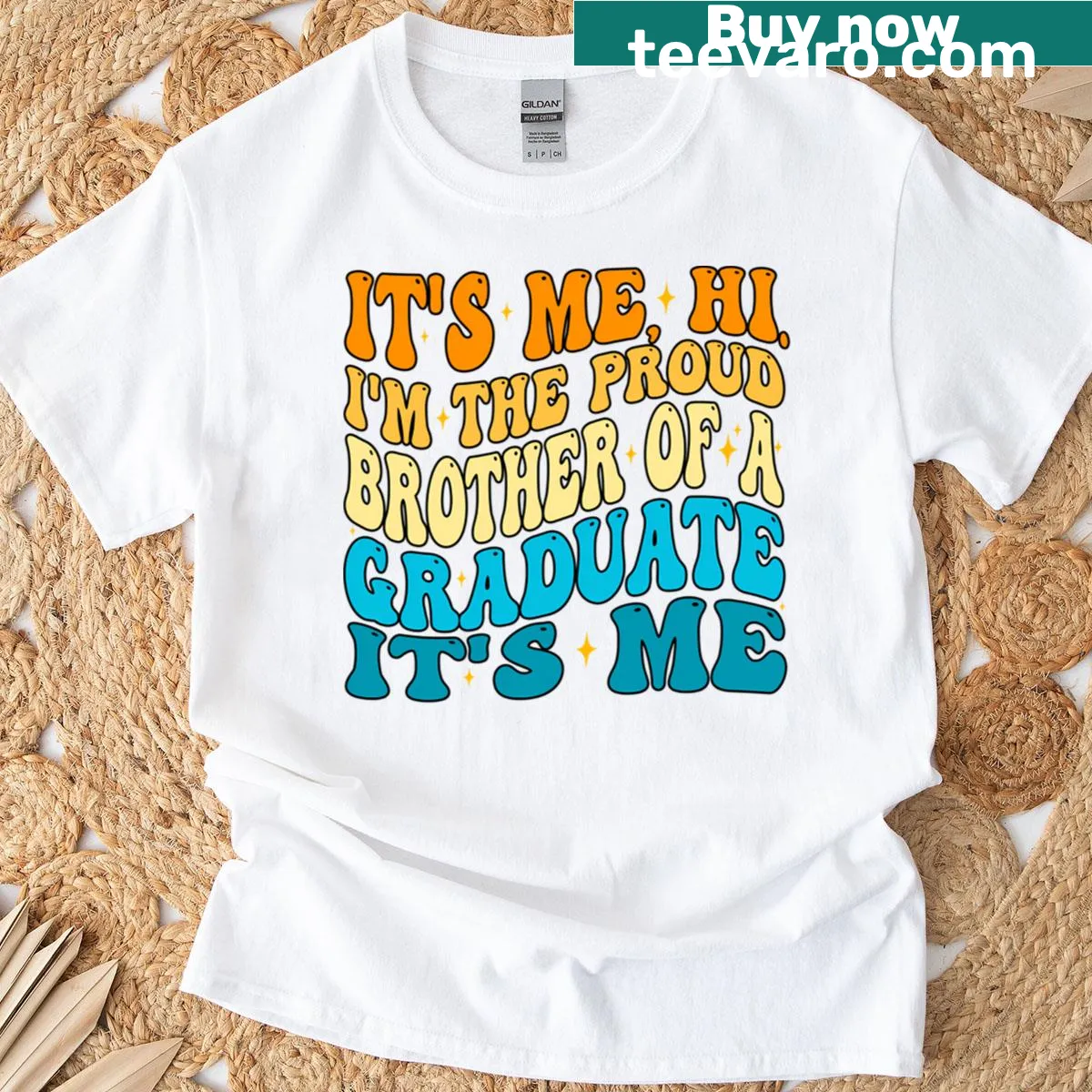 T-shirt proclaiming pride as a brother of a Class 2024 graduate — on a men's t-shirt