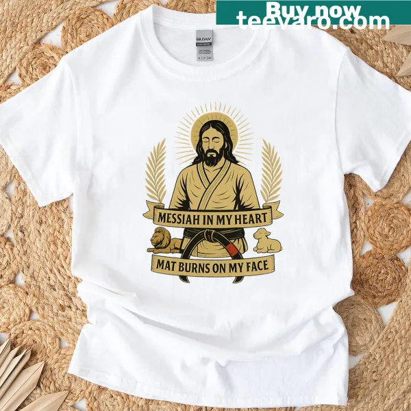 Oversized T-shirt with the phrase 'Jesus And Jiujitsu' in bold letters