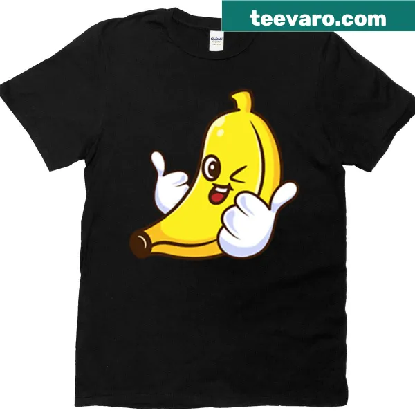 Cute cartoon banana character T-shirt with a friendly face
