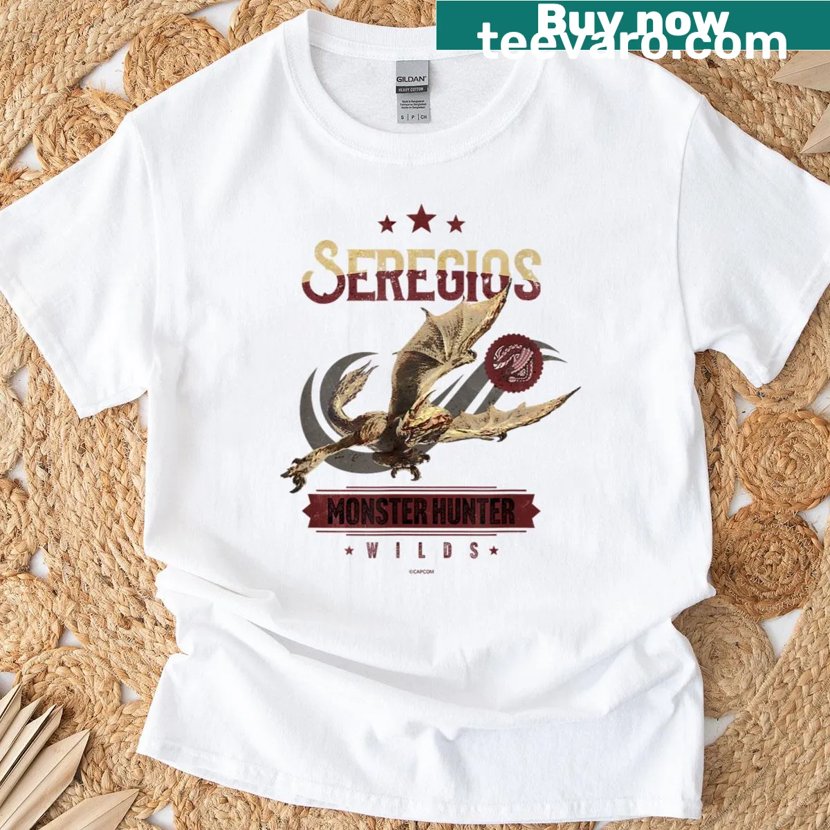 Illustration of Seregios from Monster Hunter on T-shirt — on a men's t-shirt