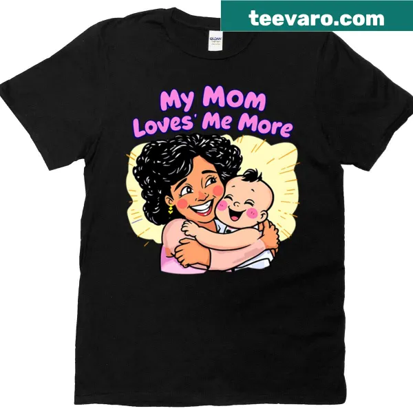 Cute cartoon design t-shirt showing mother and baby hug with text