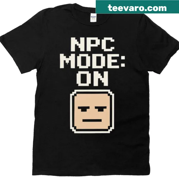 Pixel art t-shirt featuring 'NPC Mode On' design
