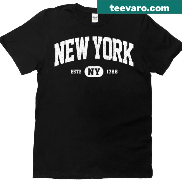 Text reading 'New York, New York' on T-shirt