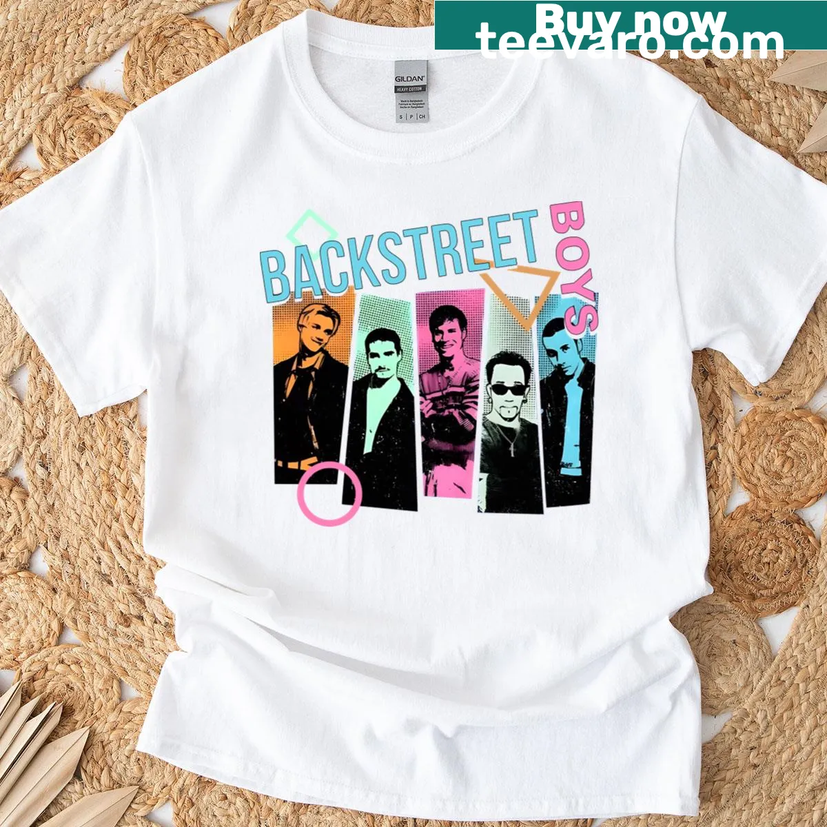 T-shirt with nostalgic pop music themed text — on a men's t-shirt