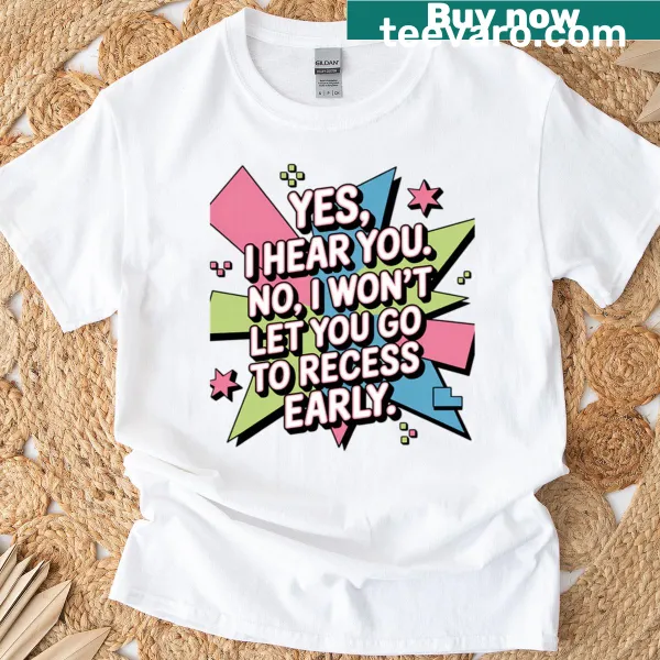 Funny typography T-shirt about recess negotiation