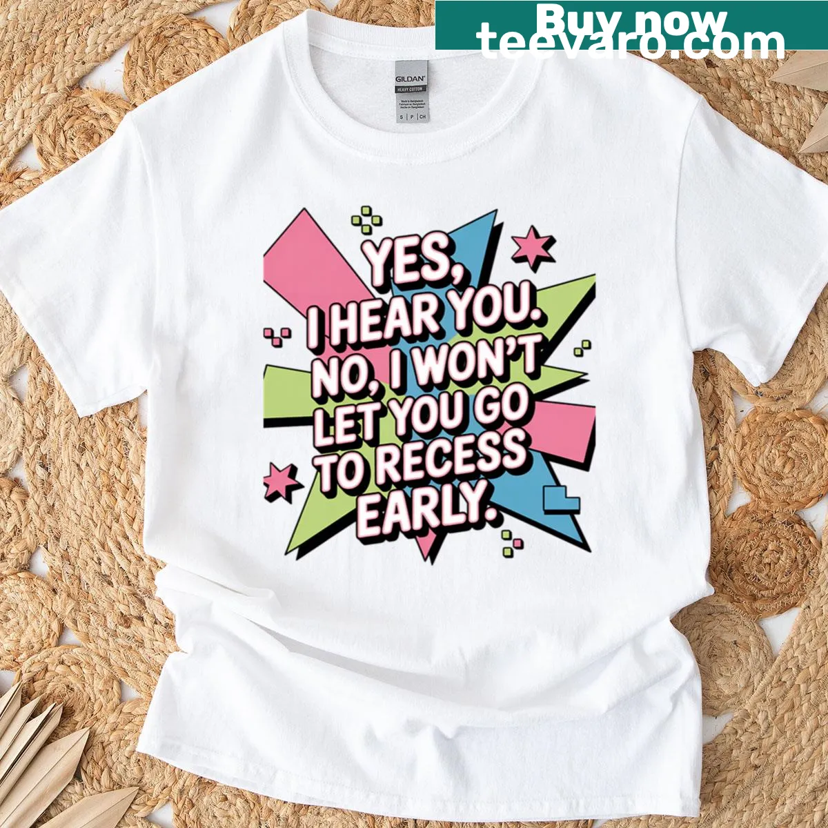 Funny typography T-shirt about recess negotiation — on a men's t-shirt