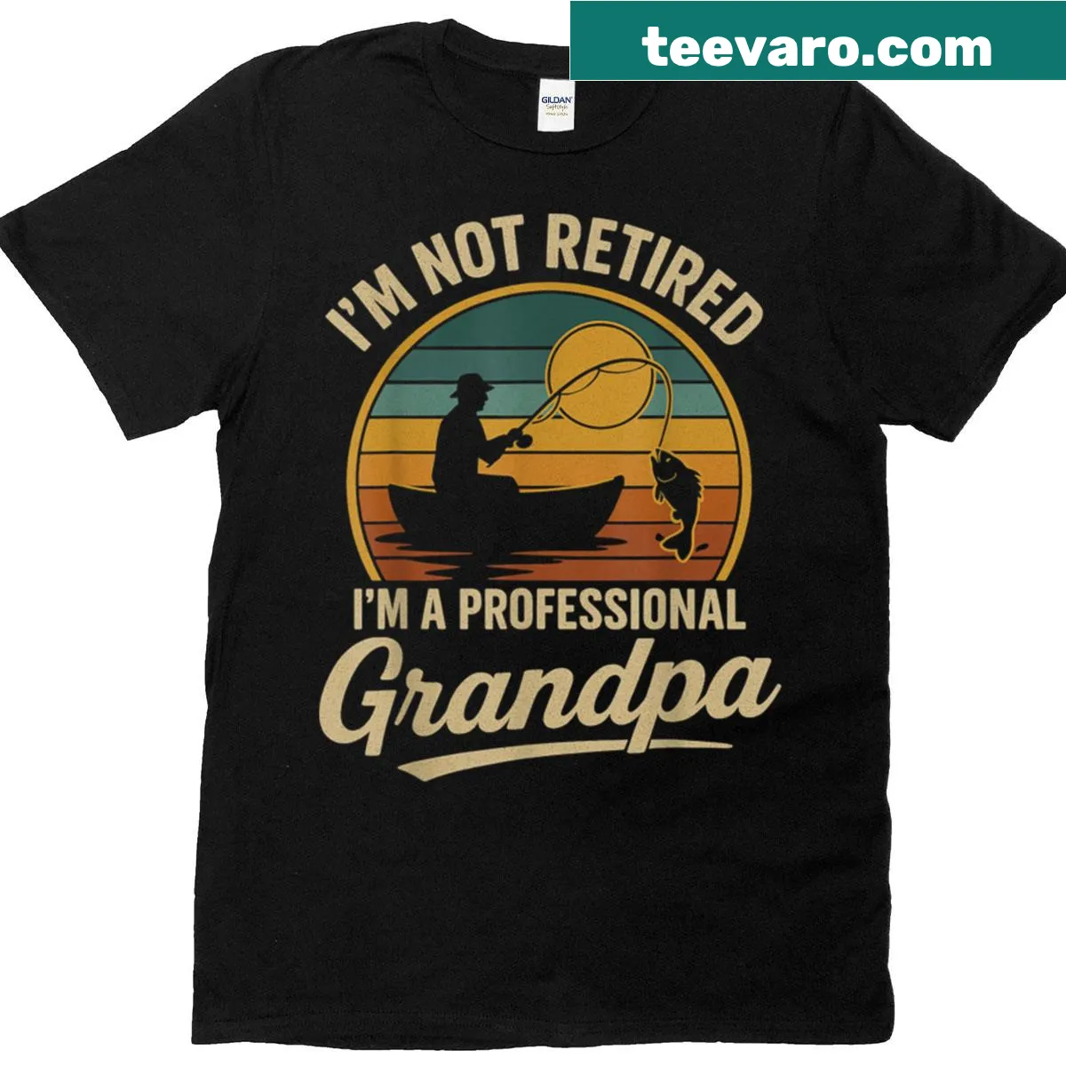 Funny T-shirt for grandpas featuring fishing-themed typography — on a men's t-shirt