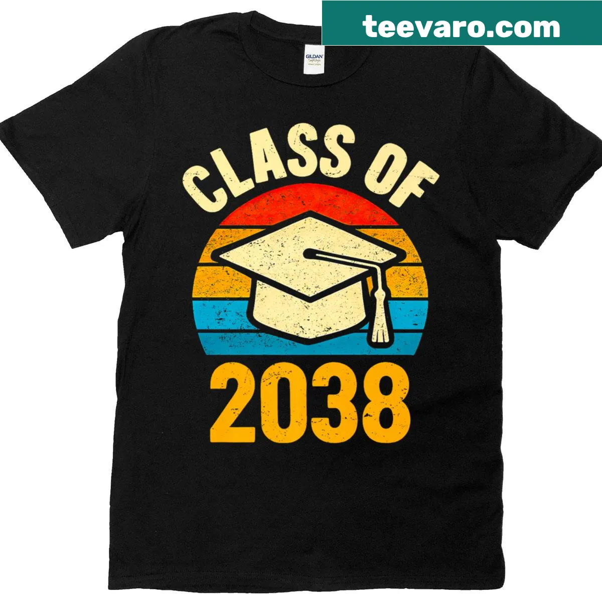 Class of 2038 vintage typography T-shirt — on a men's t-shirt