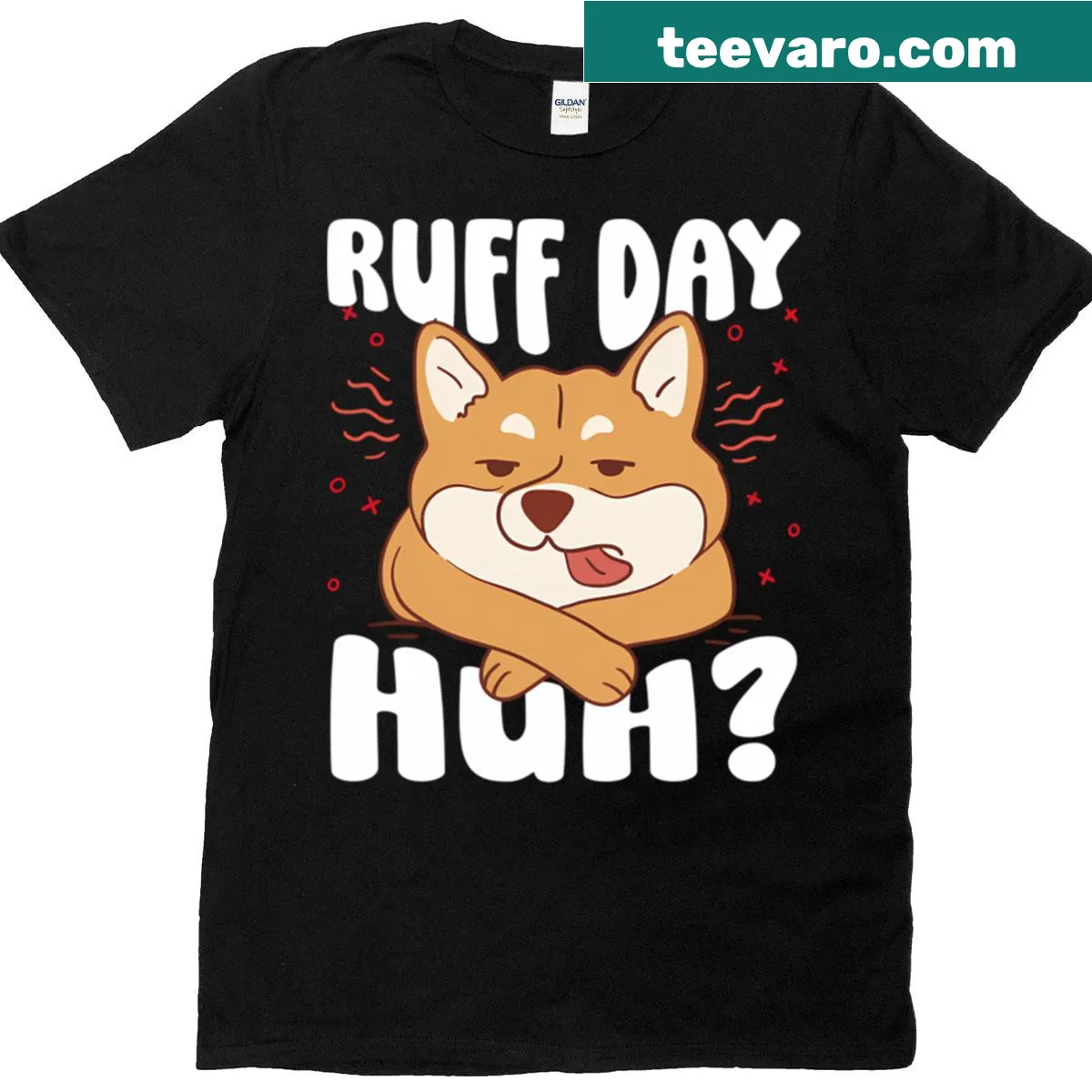 Funny dog pun T-shirt with cartoon dog graphic — on a men's t-shirt