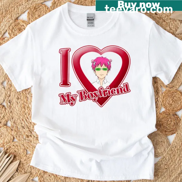 Playful graphic T-shirt expressing love for boyfriend