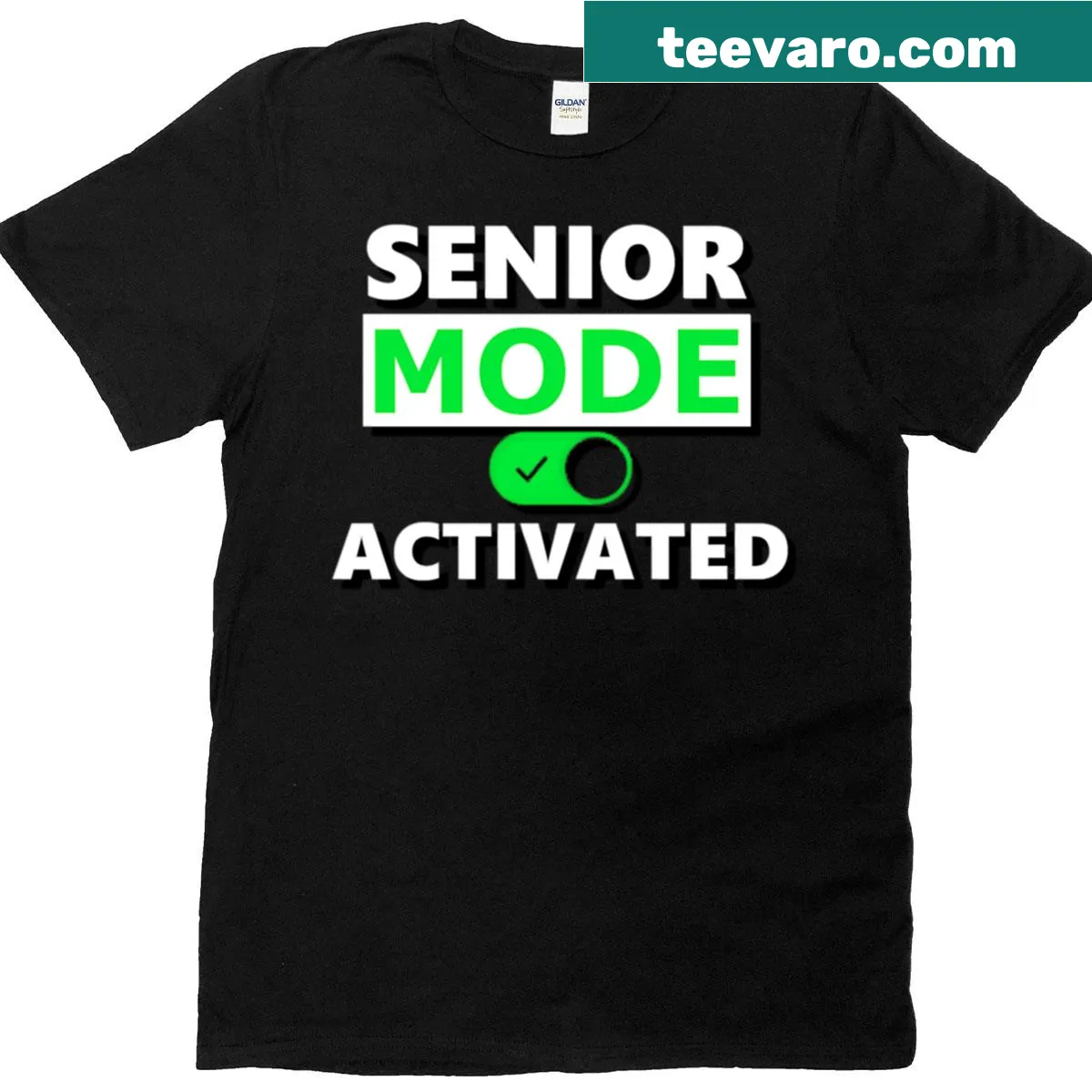 Senior Mode Activated Class Of 2026 t-shirt with playful text design — on a men's t-shirt