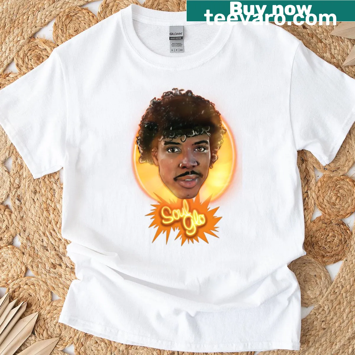 Tribute t-shirt to Soul Glo from Coming to America — on a men's t-shirt