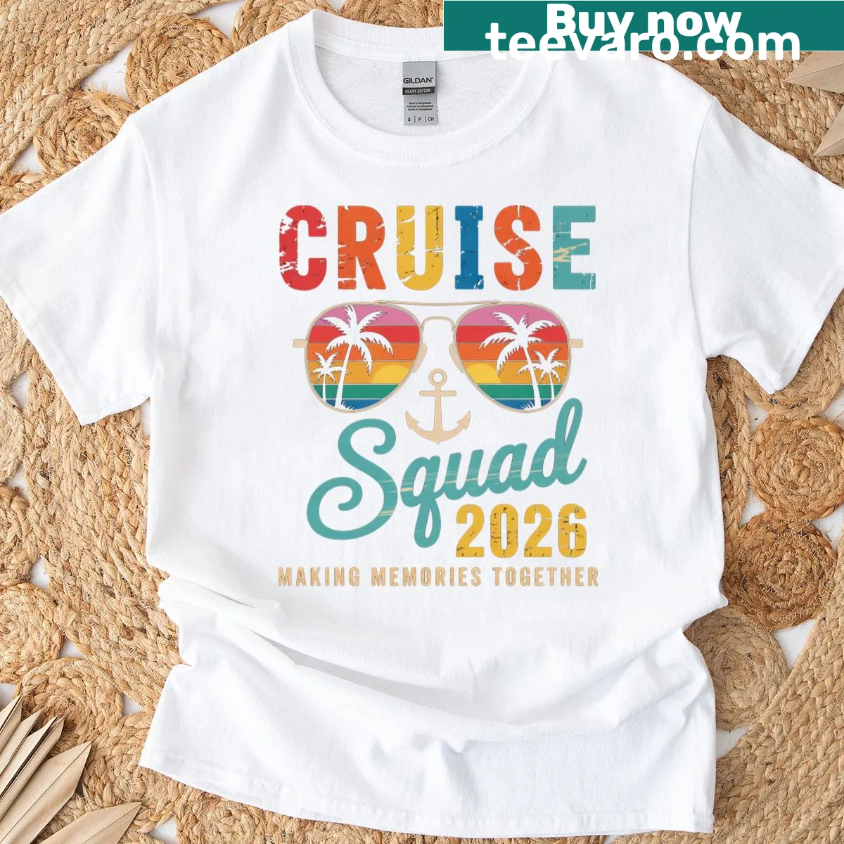 Matching family T-shirt for a summer cruise — on a men's t-shirt