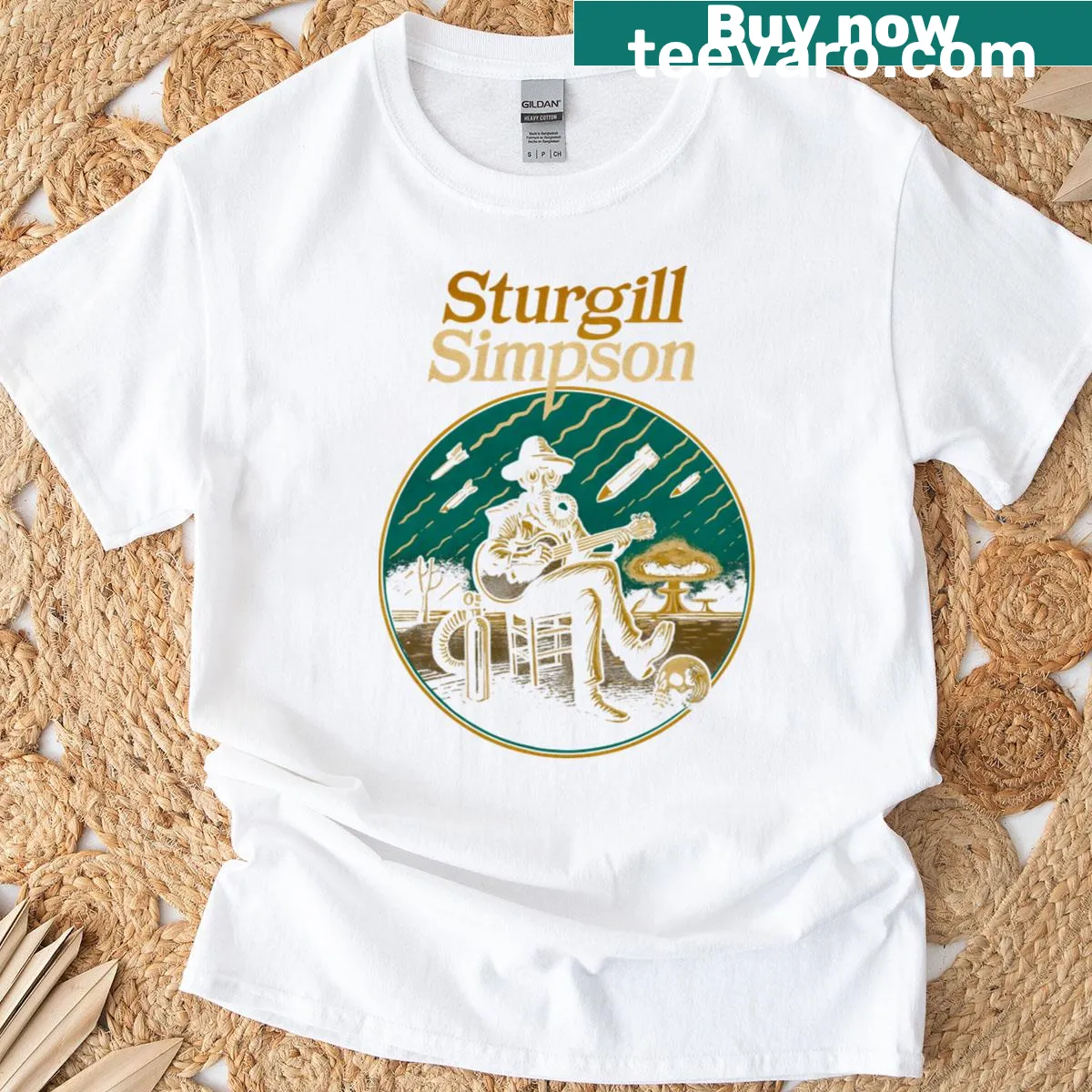 T-shirt celebrating Sturgill Simpson's music with an artistic design. — on a men's t-shirt