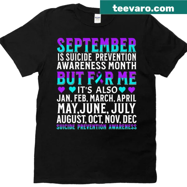 Awareness T-shirt for suicide prevention with supportive message