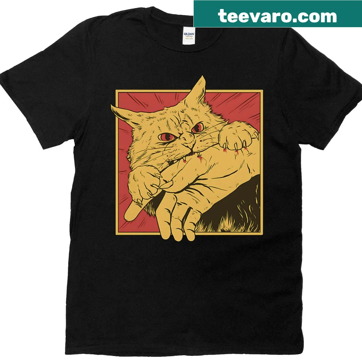 Vintage cat graphic inspired by Japanese horror anime T-shirt — on a men's t-shirt