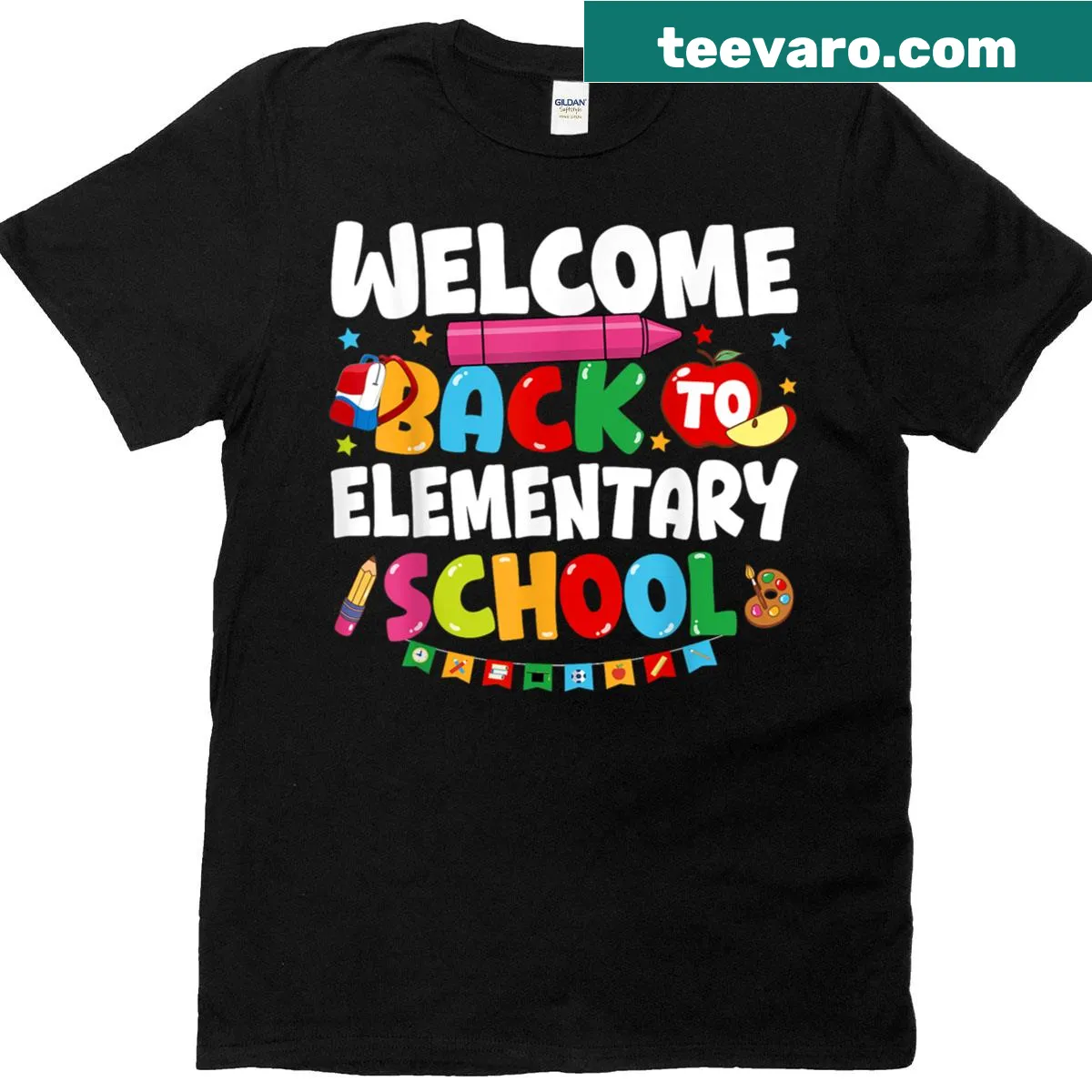 Elementary school teacher back-to-school T-shirt with welcoming message — on a men's t-shirt