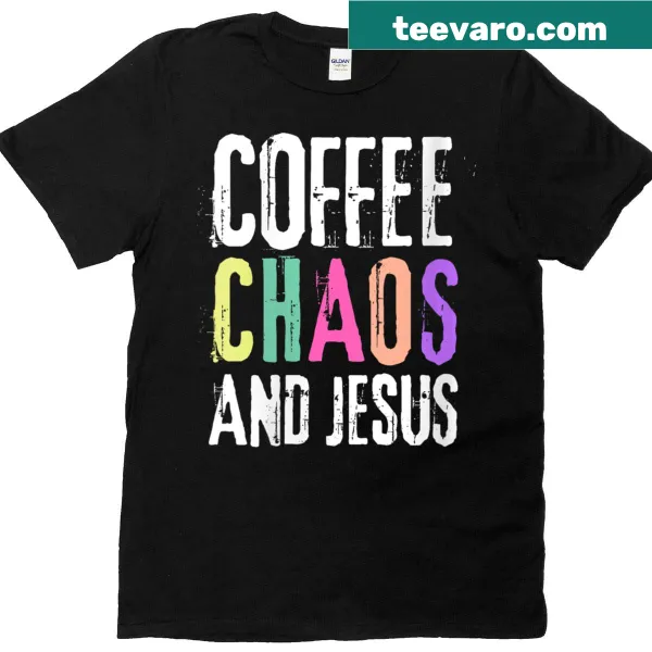 Coffee-themed t-shirt with Christian faith typography