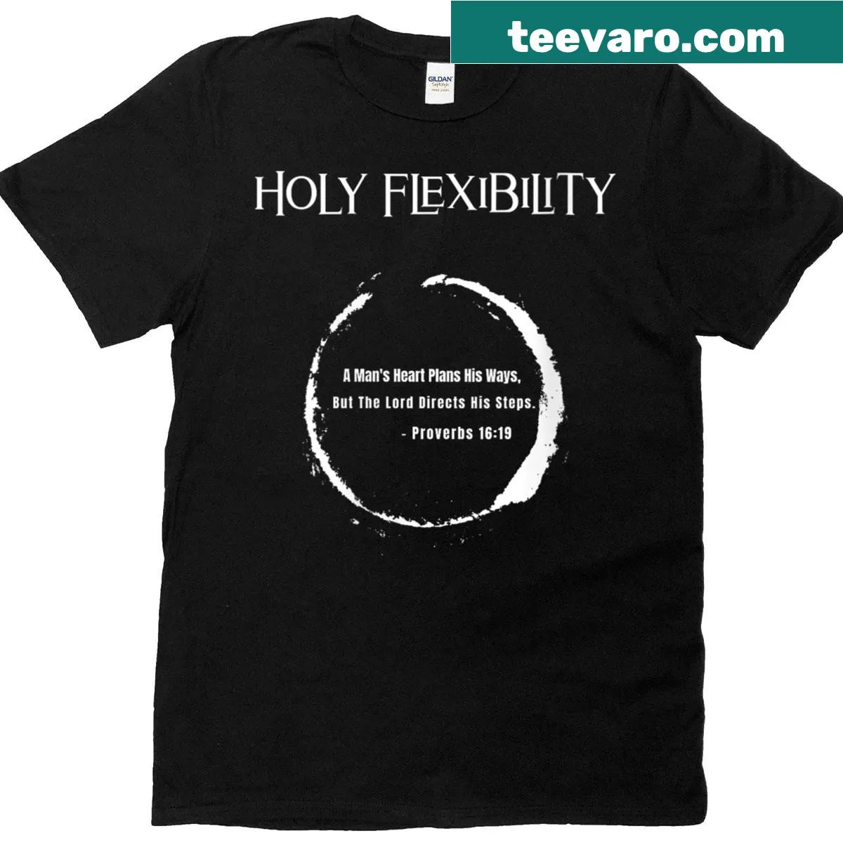 Text graphic reading 'Holy Flexibility For Men Guided Not Just Driven' on T-shirt — on a men's t-shirt