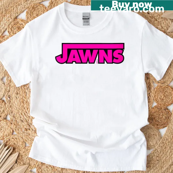 Jawns sneaker head T-shirt with pink skate logo and Philly slang
