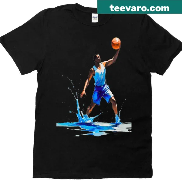 Artistic design T-shirt celebrating basketball