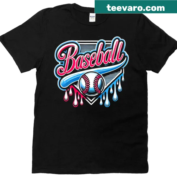 Cartoon melting baseball ice cream graphic T-shirt for boys