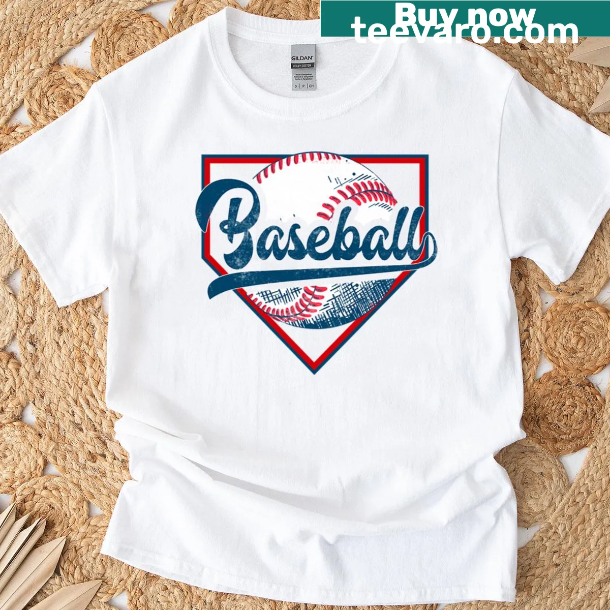 Home plate themed T-shirt for baseball and softball lovers — on a men's t-shirt