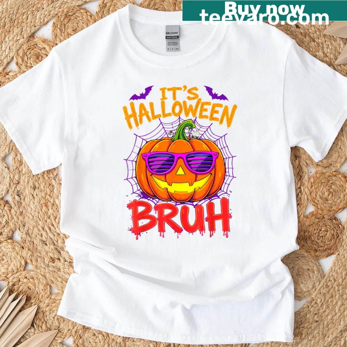 Cute Halloween T-shirt featuring a Jack O' Lantern and humorous text — on a men's t-shirt