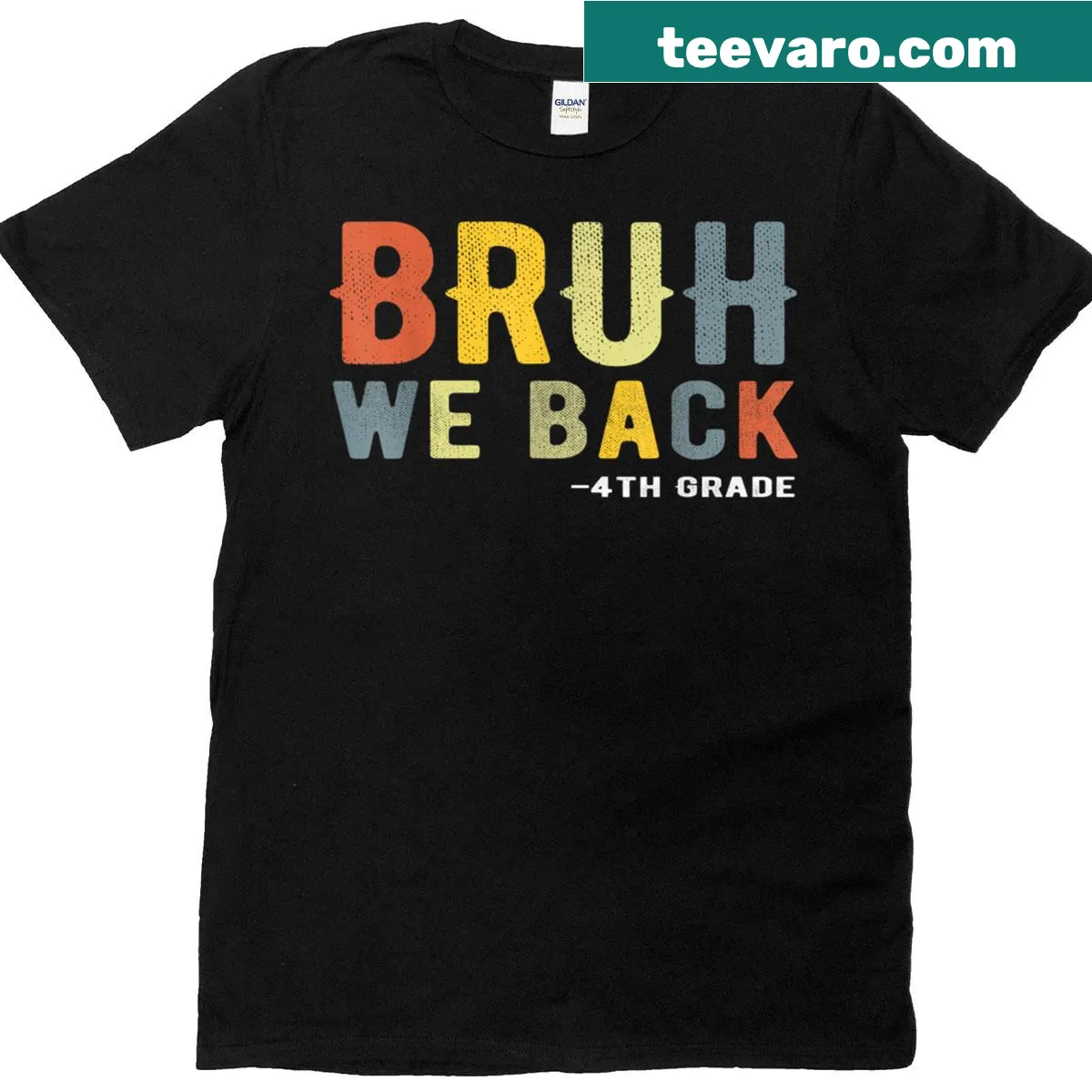 Fun teacher shirt saying 'Bruh We Back' for fourth grade — on a men's t-shirt