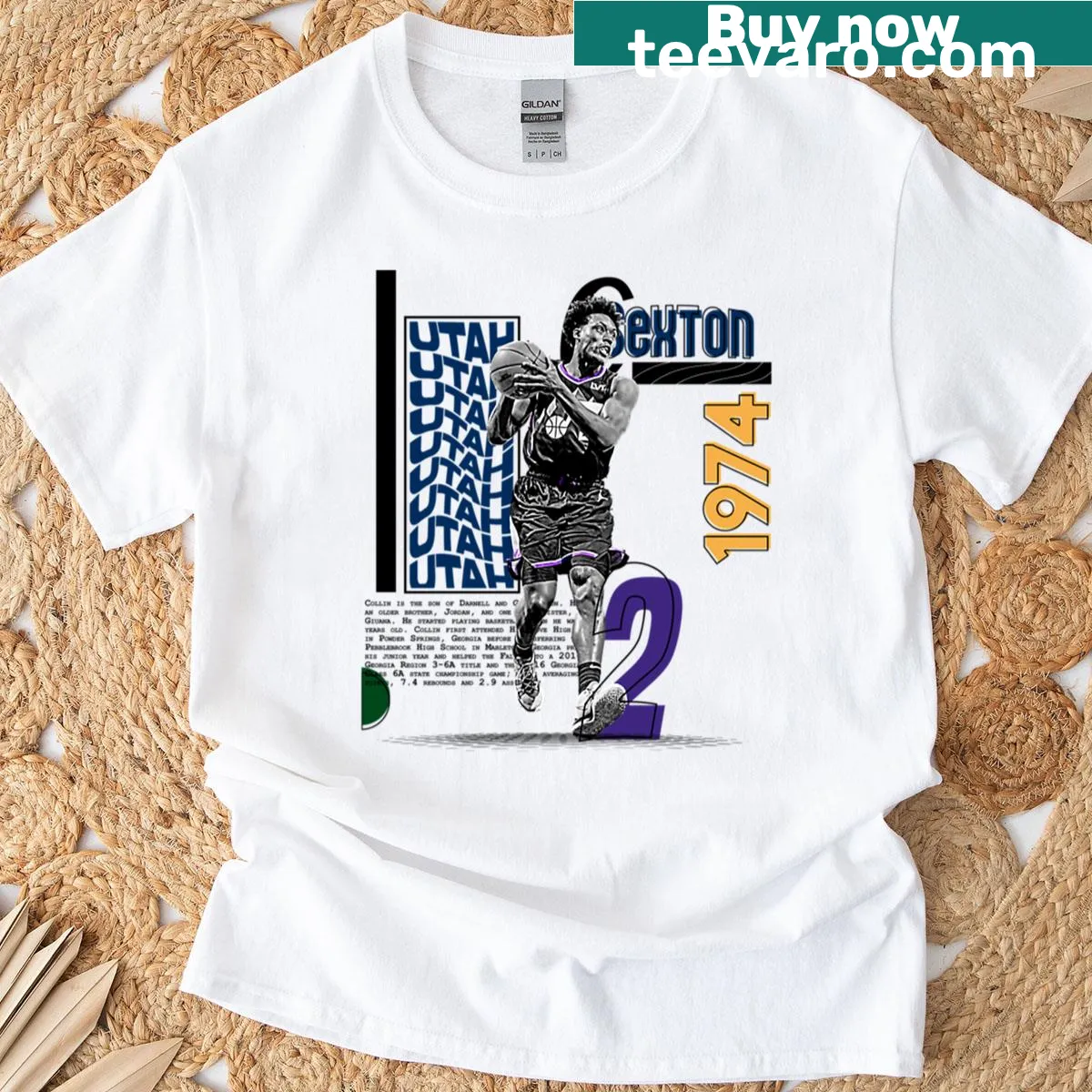 Dynamic basketball player graphic oversized tee — on a men's t-shirt