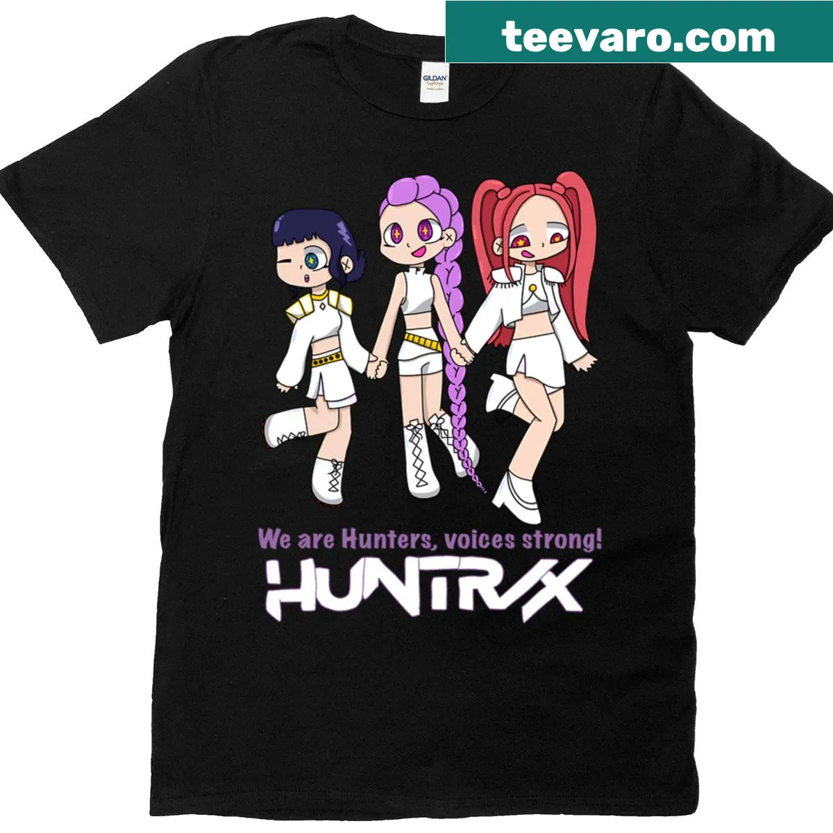 Oversized T-shirt featuring a cute chibi character from K-pop — on a men's t-shirt
