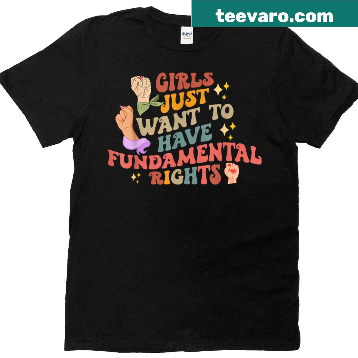Empowering slogan tee for women's rights with a cute design — on a men's t-shirt