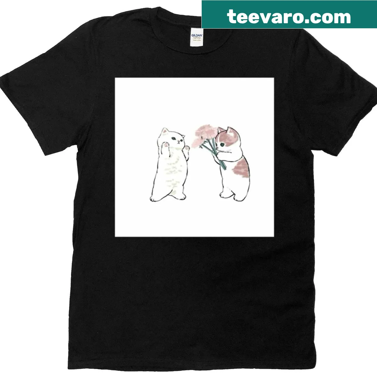 Endearing cat drawing on a cute t-shirt — on a men's t-shirt