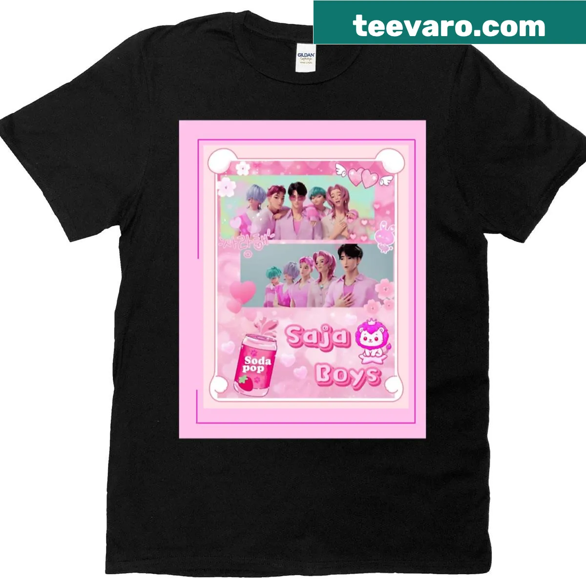 Edgy T-shirt featuring Demon Boy Band illustration — on a men's t-shirt