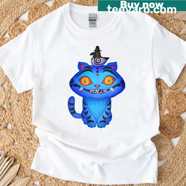 Cartoon derpy tiger T-shirt with Kpop demon hunter theme