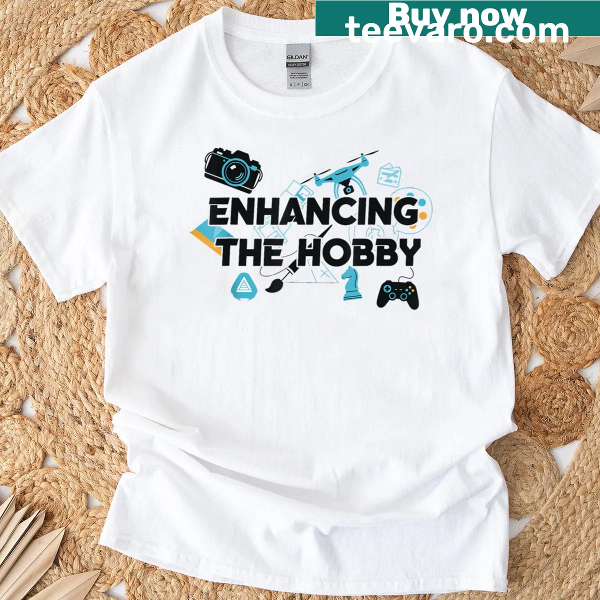 Retro t-shirt with 'Enhancing The Hobby' collector saying — on a men's t-shirt