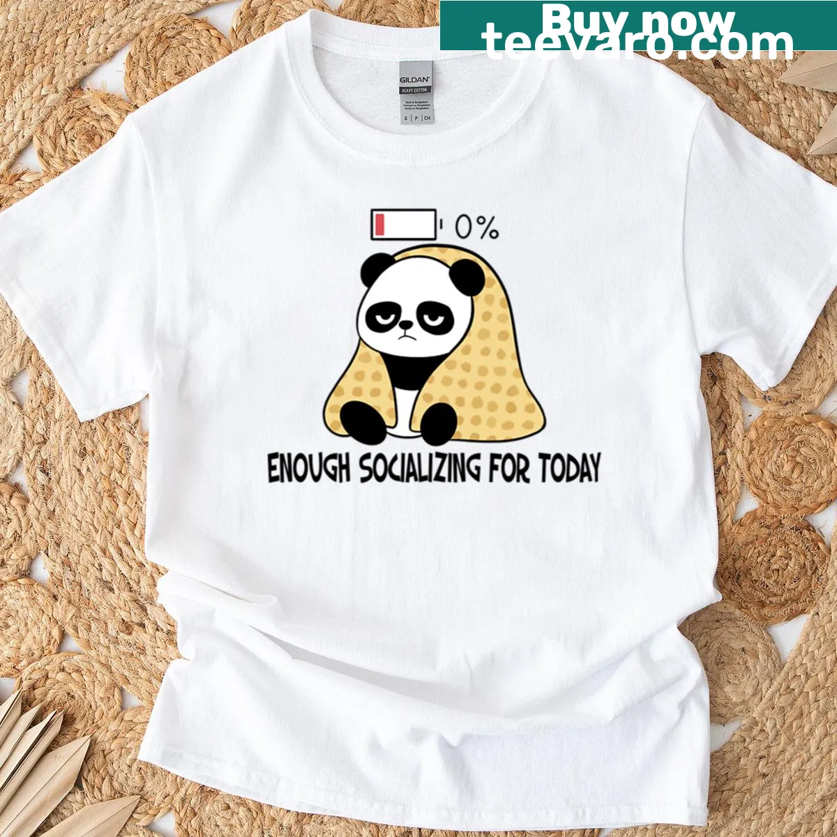 T-shirt with humorous text 'Enough Socializing For Today' — on a men's t-shirt