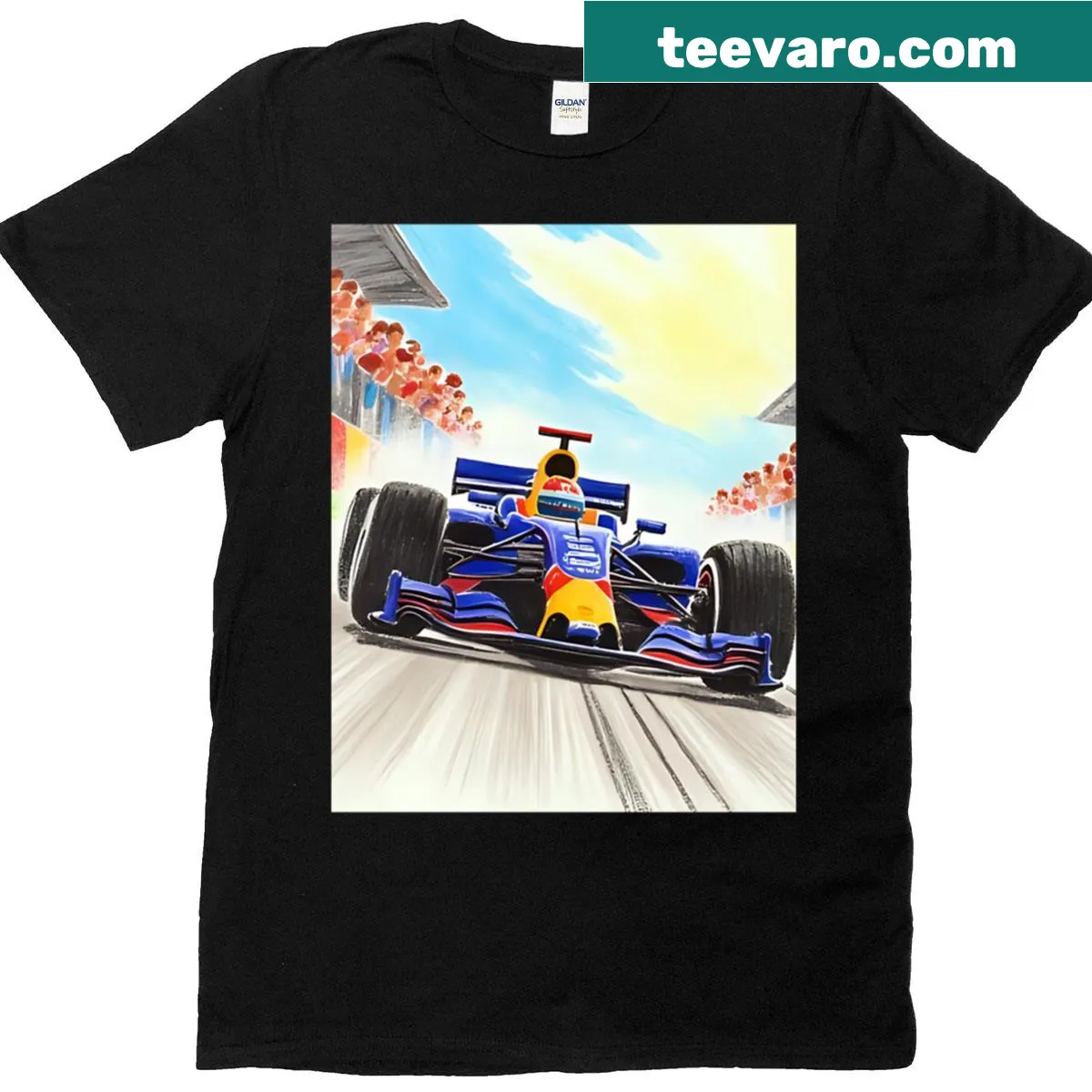 Automotive-themed graphic on a T-shirt — on a men's t-shirt