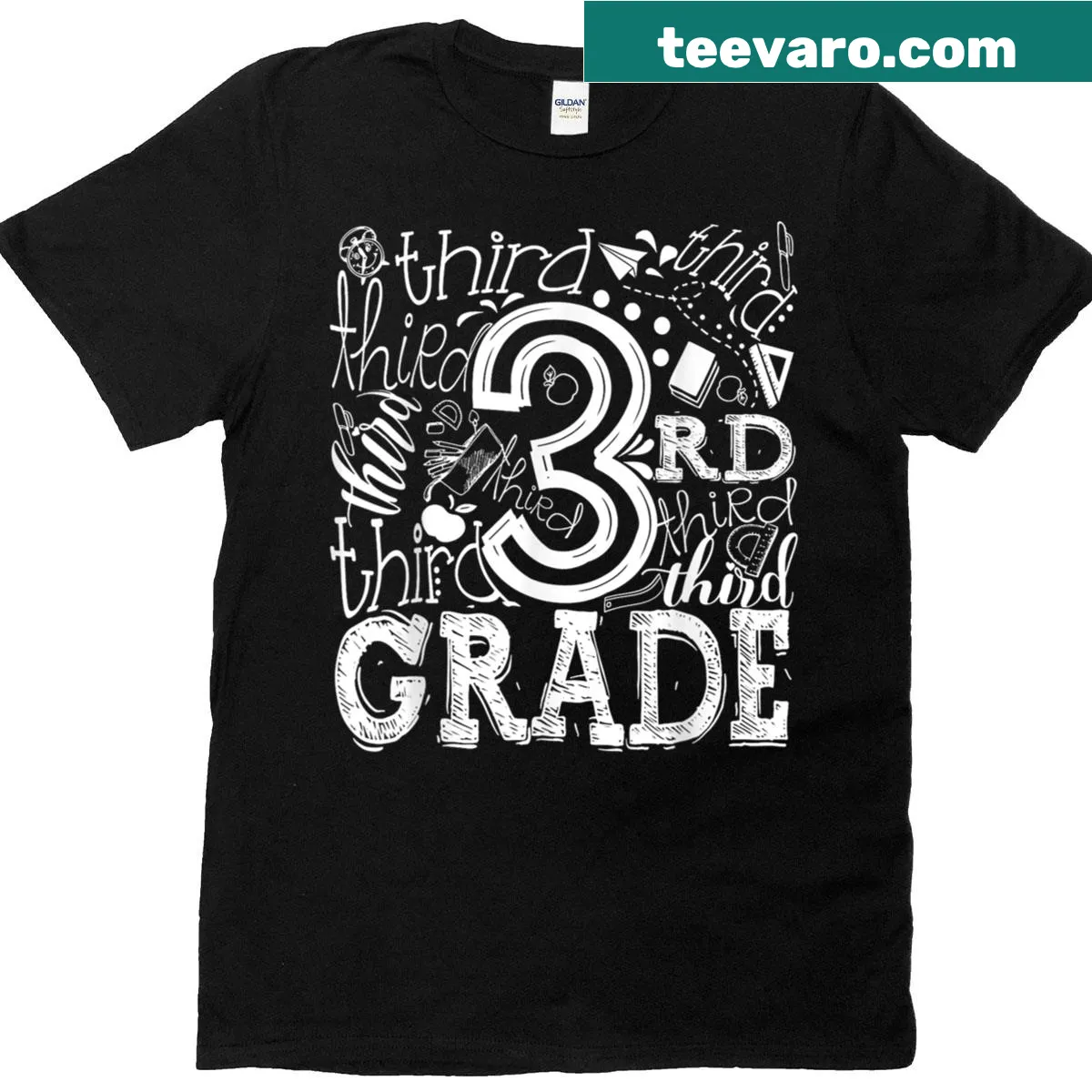 T-shirt for teachers saying 'First Day of Third Grade' — on a men's t-shirt
