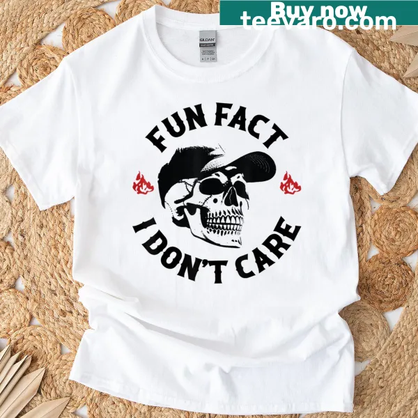 Sarcastic humor graphic featuring a skull on a T-shirt