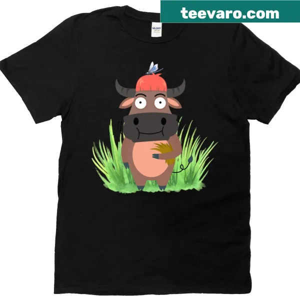 Humorous graphic of a buffalo with witty text on T-shirt