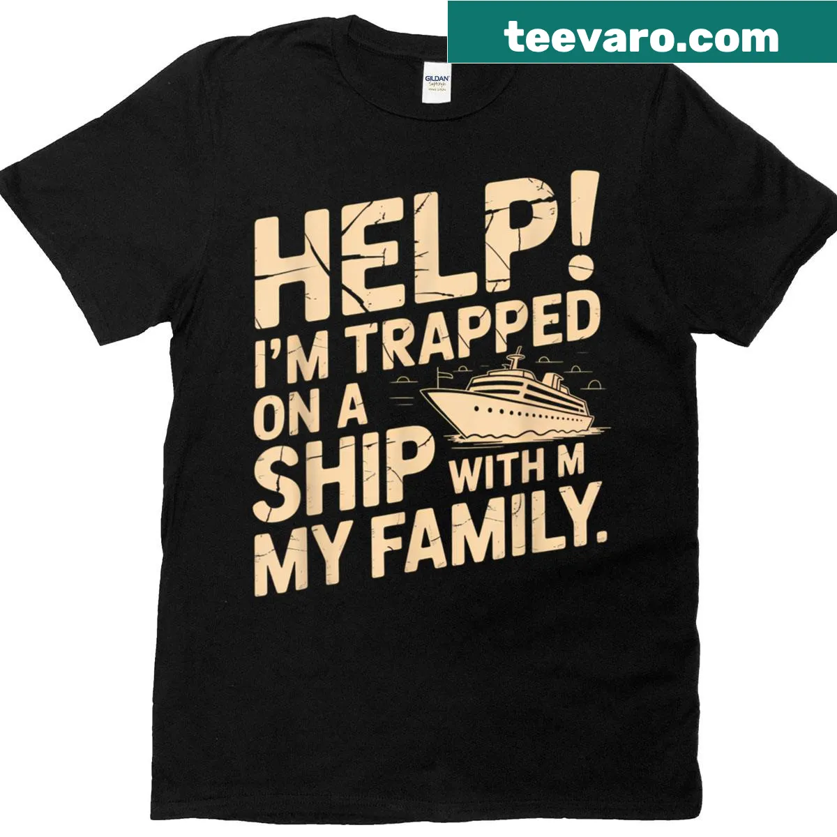 Sarcastic quote t-shirt about family vacations — on a men's t-shirt