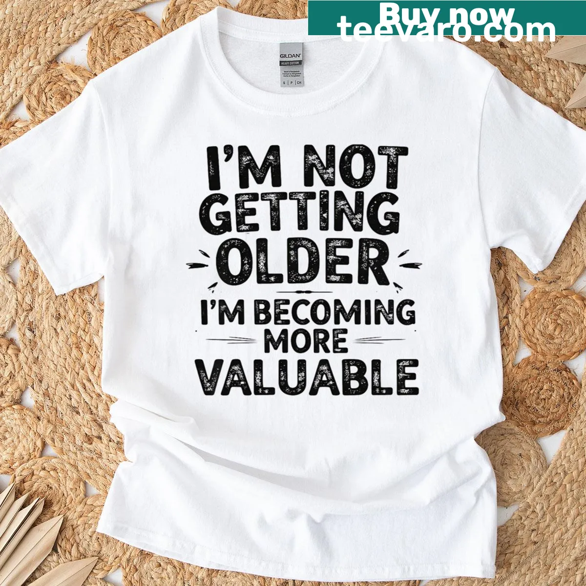 Graphic tee with humorous text 'I'm Not Getting Older' — on a men's t-shirt