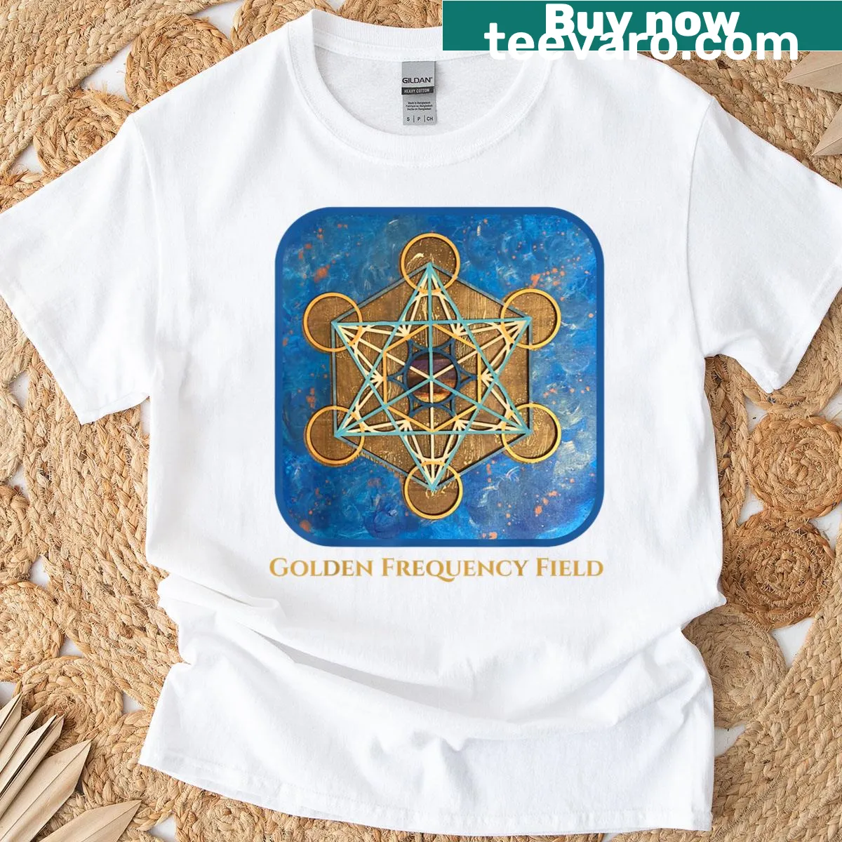 Metatron's Cube design illustrating spiritual geometry — on a men's t-shirt
