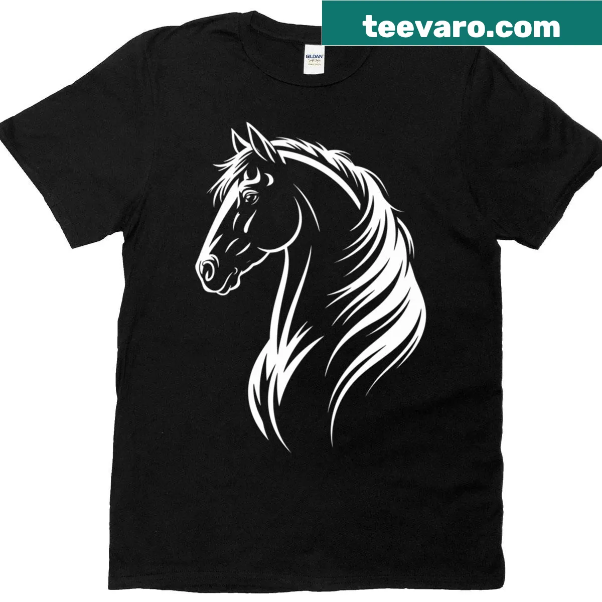 Silhouette graphic design of horses on a t-shirt — on a men's t-shirt