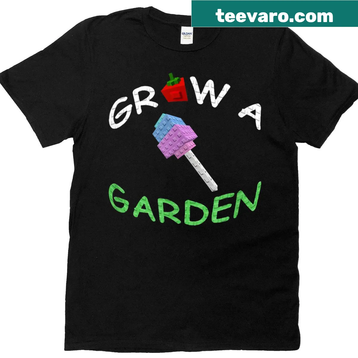 Whimsical candy blossom design for gamers on a t-shirt — on a men's t-shirt