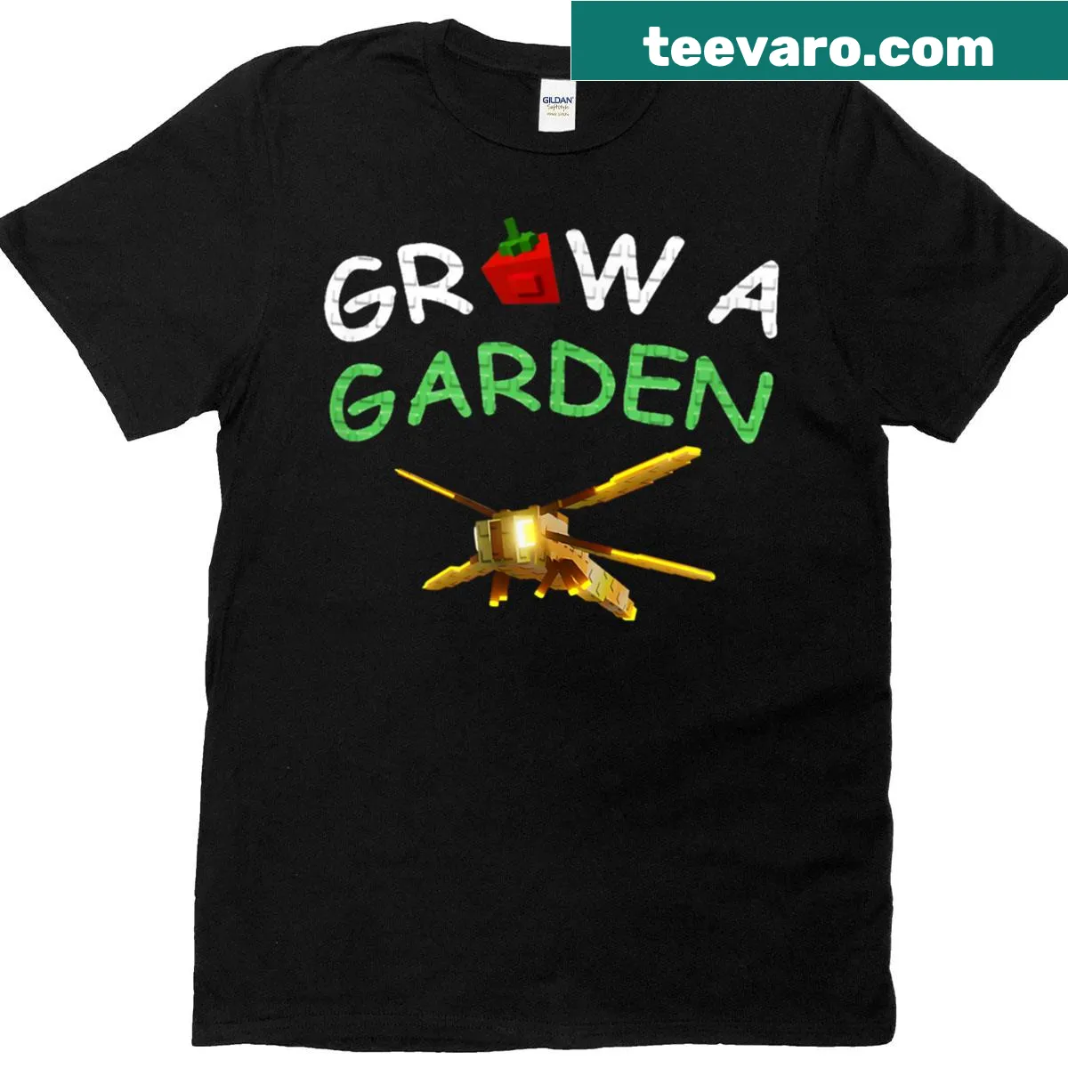 Illustrated T-shirt featuring a dragonfly and playful gamer text — on a men's t-shirt